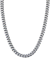 Sterling Silver Italian Solid Miami Cuban Curb Link Chain 7.5mm, Gunmetal